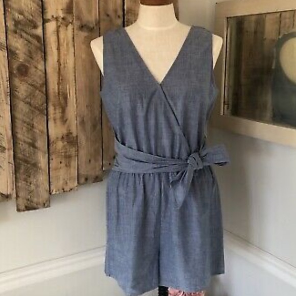 Loft Chambray Romper - Picture 1 of 4